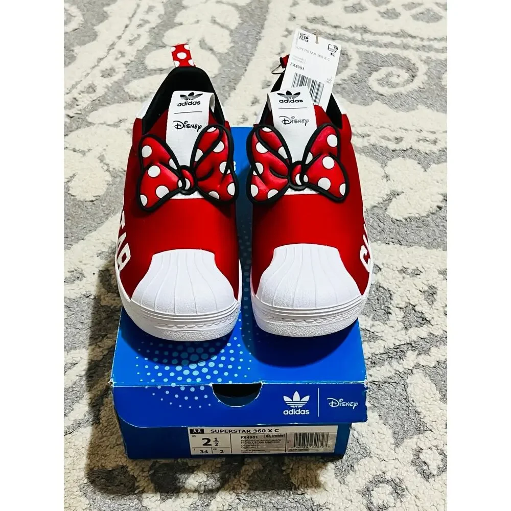 NWT❤️Adidas Originals Girls Disney Minnie Mouse Superstar 360 sz2.5